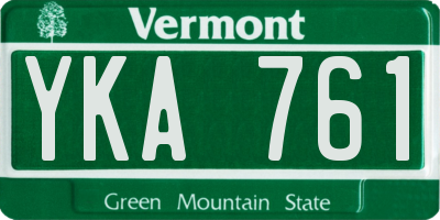 VT license plate YKA761