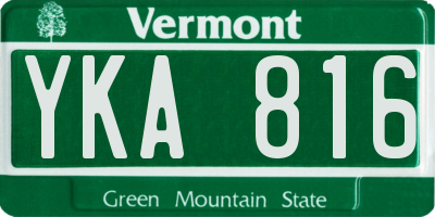 VT license plate YKA816