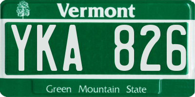 VT license plate YKA826