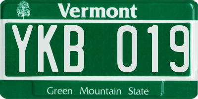 VT license plate YKB019