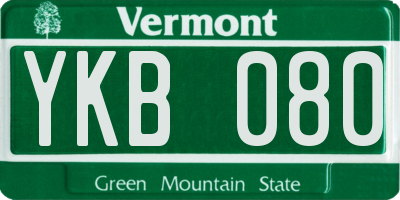 VT license plate YKB080