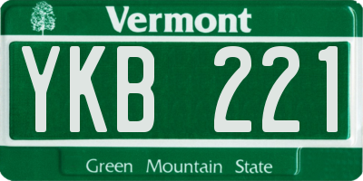 VT license plate YKB221