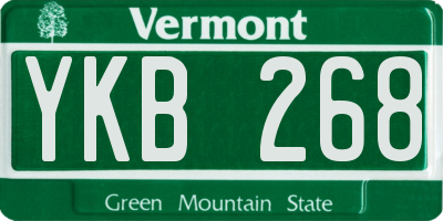 VT license plate YKB268