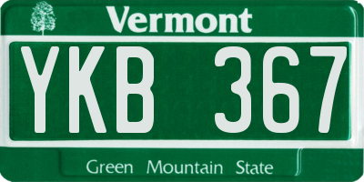 VT license plate YKB367