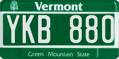 VT license plate YKB880