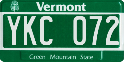 VT license plate YKC072