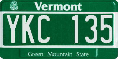 VT license plate YKC135