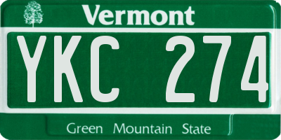 VT license plate YKC274