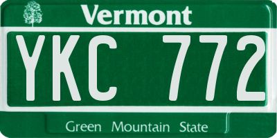 VT license plate YKC772