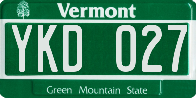 VT license plate YKD027