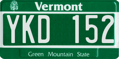 VT license plate YKD152