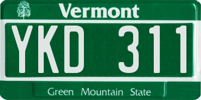 VT license plate YKD311