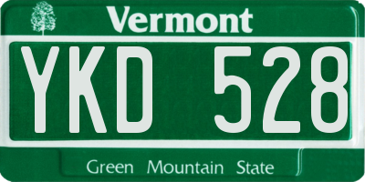 VT license plate YKD528