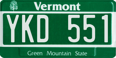 VT license plate YKD551