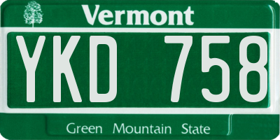 VT license plate YKD758