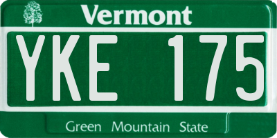 VT license plate YKE175