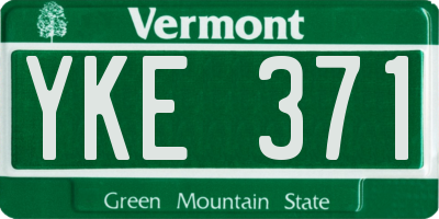 VT license plate YKE371