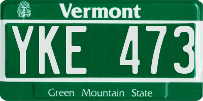 VT license plate YKE473
