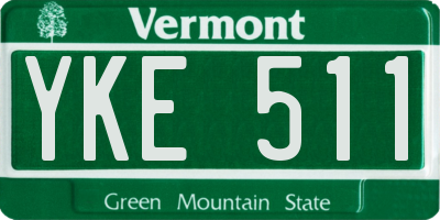 VT license plate YKE511