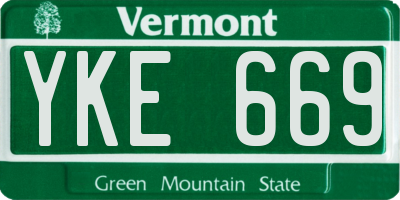VT license plate YKE669