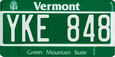 VT license plate YKE848
