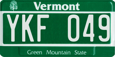 VT license plate YKF049
