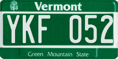 VT license plate YKF052