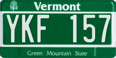 VT license plate YKF157