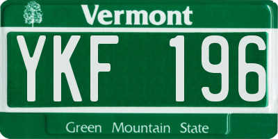 VT license plate YKF196