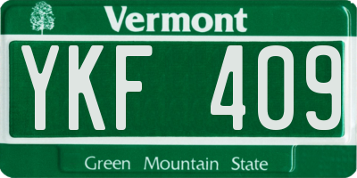 VT license plate YKF409