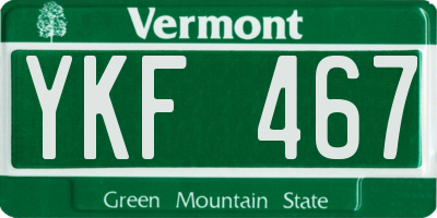 VT license plate YKF467