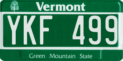 VT license plate YKF499