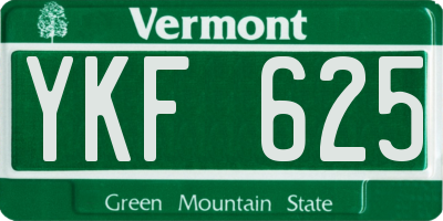 VT license plate YKF625