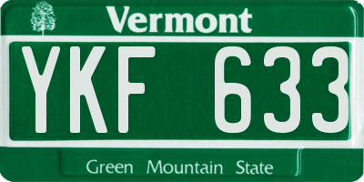 VT license plate YKF633