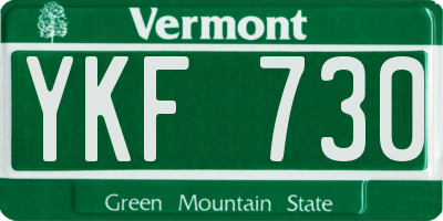 VT license plate YKF730