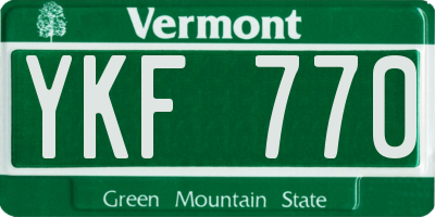 VT license plate YKF770