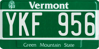 VT license plate YKF956