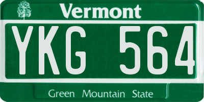 VT license plate YKG564