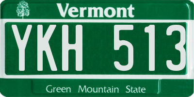 VT license plate YKH513