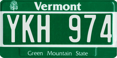 VT license plate YKH974