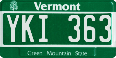 VT license plate YKI363
