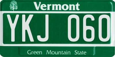 VT license plate YKJ060
