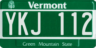 VT license plate YKJ112