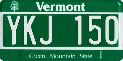 VT license plate YKJ150