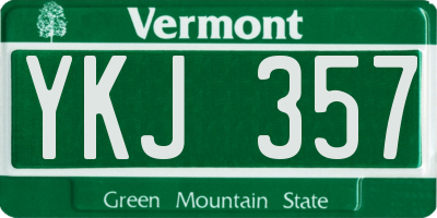 VT license plate YKJ357