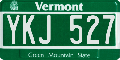VT license plate YKJ527