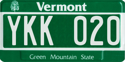 VT license plate YKK020