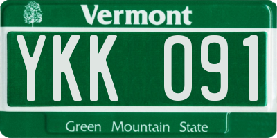 VT license plate YKK091