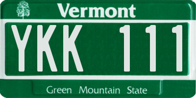 VT license plate YKK111