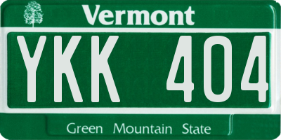VT license plate YKK404